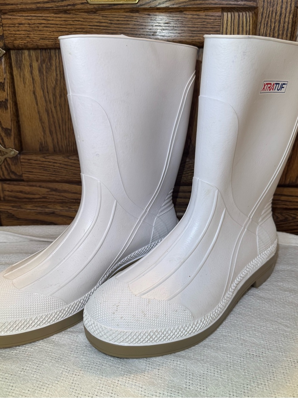 XTRATUF White Rubber Shrimp Boots Rain Work Farm Men’s size 12